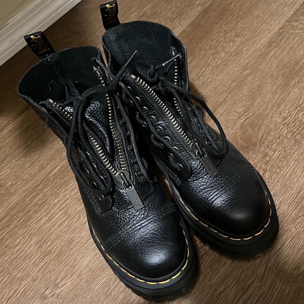 SINCLAIR MILLED NAPPA LEATHER PLATFORM BOOTS